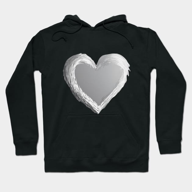 Heart Silver Shadow Silhouette Anime Style Collection No. 253 Hoodie by cornelliusy